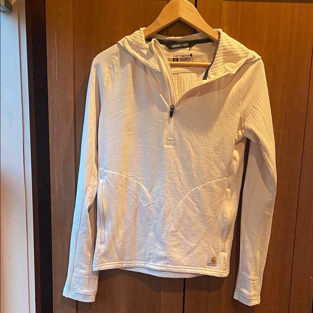 Carhartt Off-White Half-Zip Hoodie